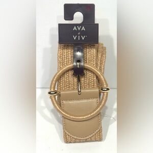 Ava & Viv Women’s Stretch Belt Plus Size 4X Natural Beige, NEW